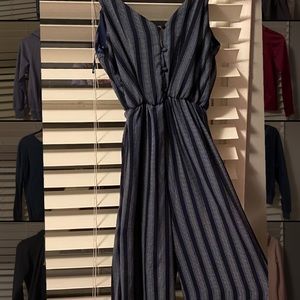 Blue striped jumpsuit
